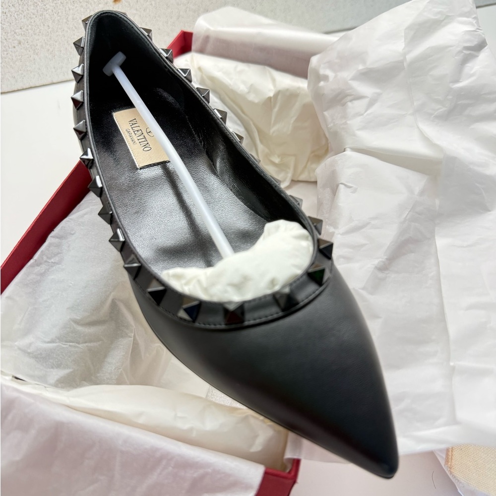 Valentino Black Rockstud Flats